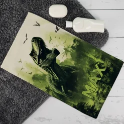 Dinosaurier Handtuch in 3 Größen mit Wunschname bedruckt