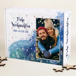 DIY Adventskalender in Watercolor-Optik mit Foto und Wunschtext