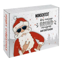 DIY Adventskalender mit coolem Weihnachtsmann und Wunschtext
