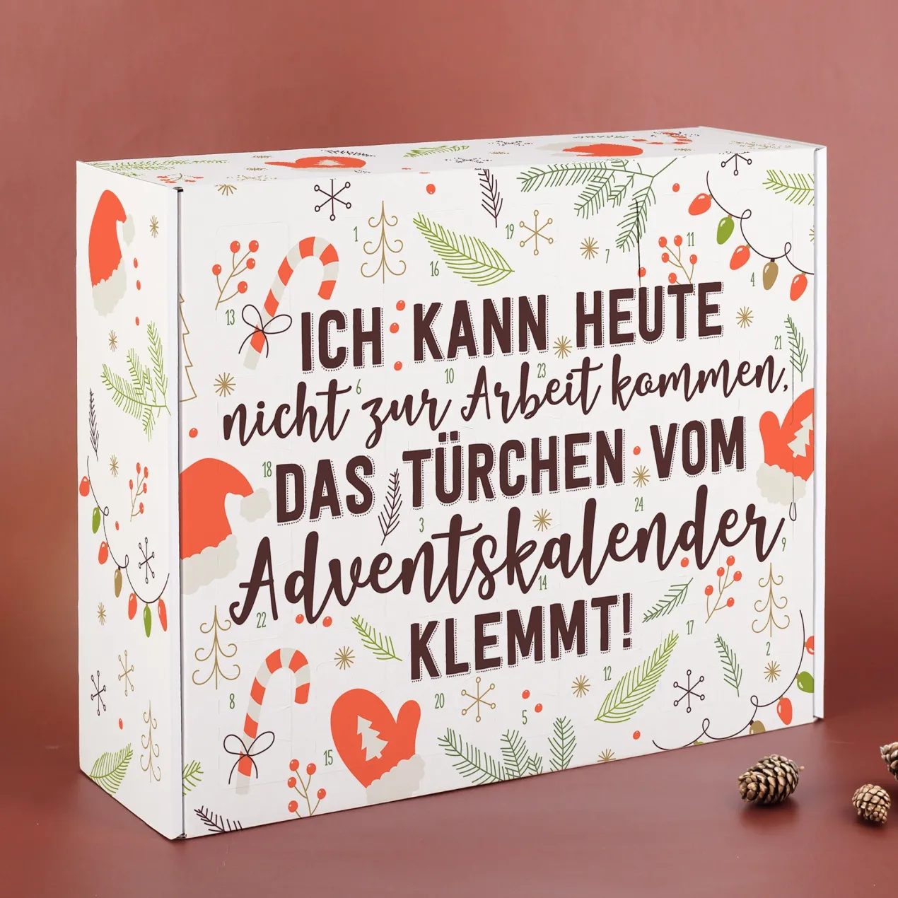 DIY Adventskalender mit witziger Arbeitsunfähigkeitsbescheinigung für Frauen und Männer