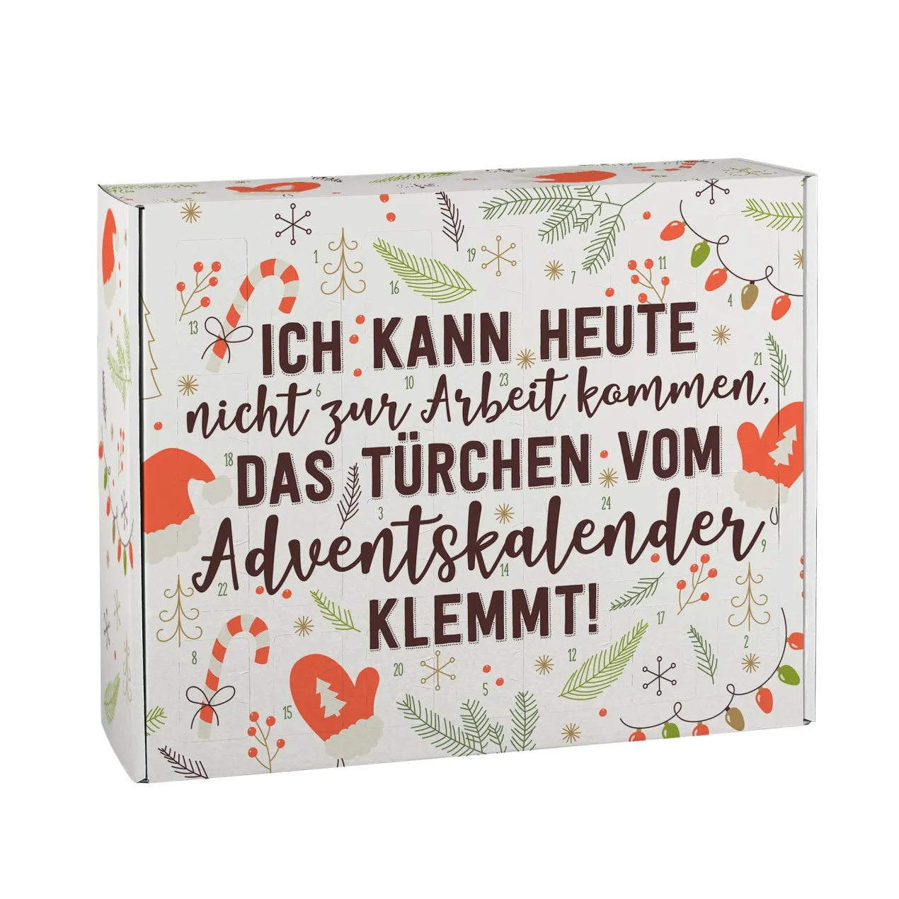 DIY Adventskalender mit witziger Arbeitsunfähigkeitsbescheinigung für Frauen und Männer