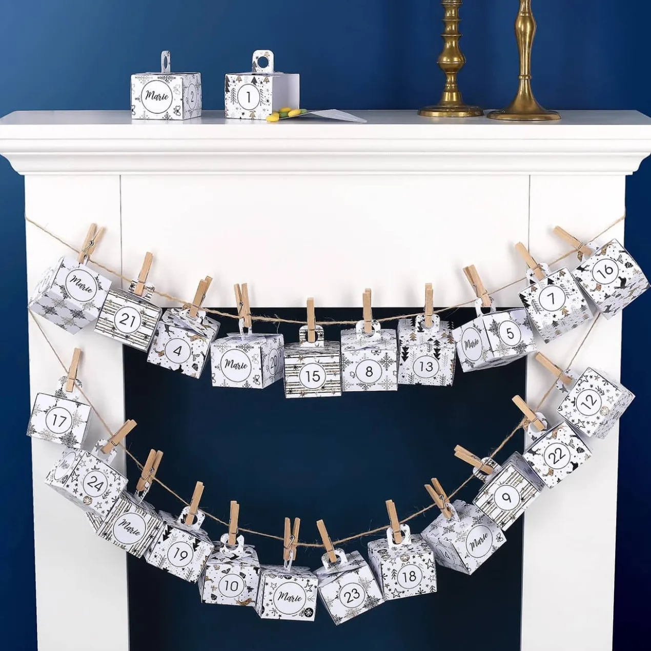 DIY-Adventskalender 24 Schachteln mit Personalisierung