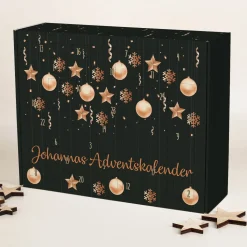 DIY Adventskalender zum selbst Befüllen mit Christbaumschmuck bedruckt