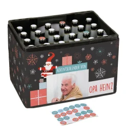 DIY Bierkasten-Adventskalender Set mit Ihrem Foto und Name personalisiert