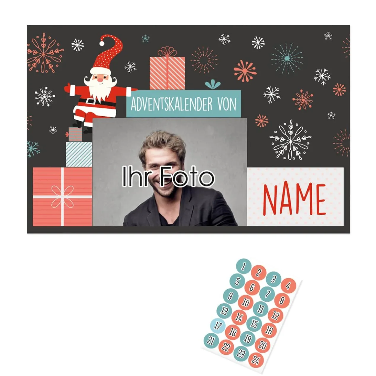 DIY Bierkasten-Adventskalender Set mit Ihrem Foto und Name personalisiert