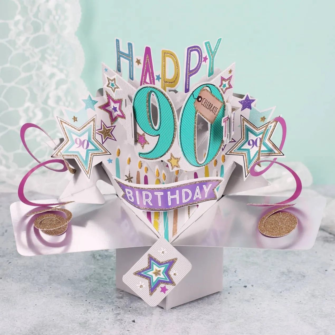 3D Karte zum 90. Geburtstag