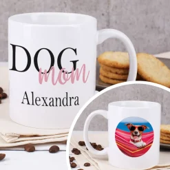 Dog Mom | Dog Dad - Fototasse mit Ihrem Wunschnamen