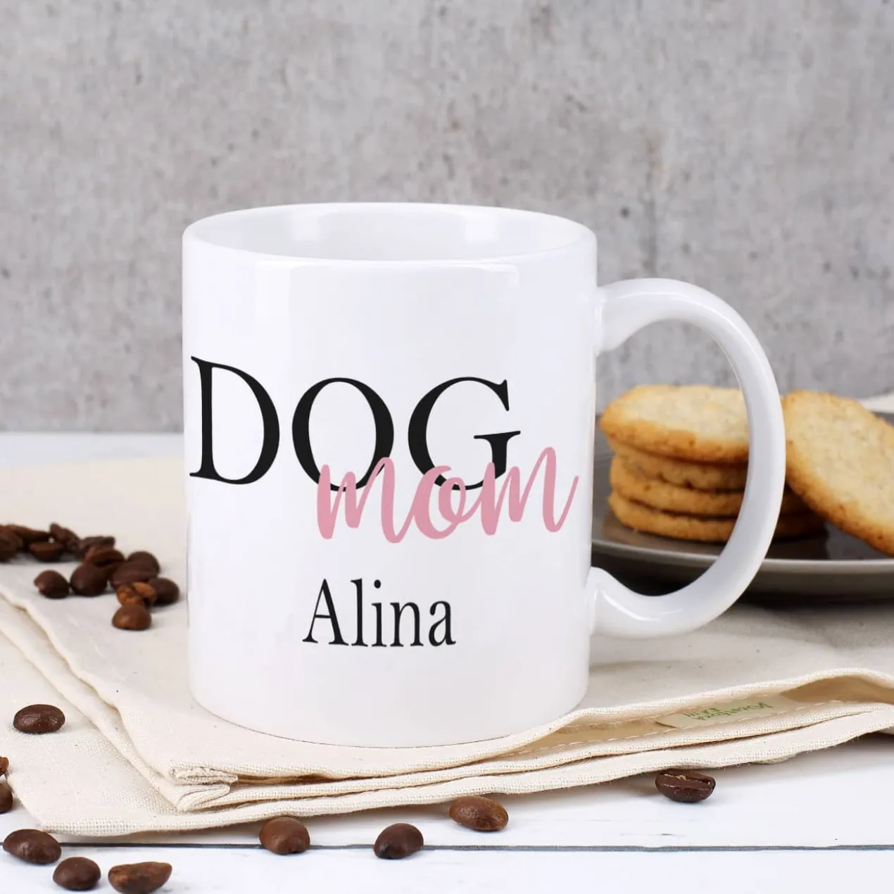 Dog Mom | Dog Dad - Fototasse mit Ihrem Wunschnamen