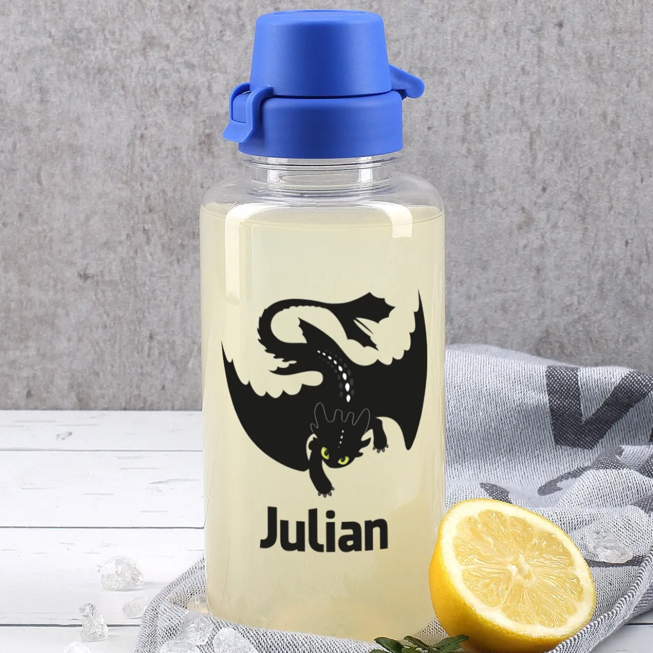 Drachen - Trinkflasche mit Name personalisiert 700ml | Geschenk für Jungen zur Einschulung