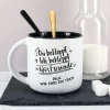 Du bekloppt, Ich bekloppt, Wir Freunde - großer Kaffeepott mit Wunschtext