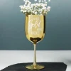 Du bist Gold wert! - goldenes Weinglas aus Kunststoff mit Namensgravur