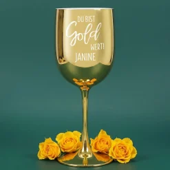 Du bist Gold wert! - Lillet Geschenkset mit Trinkkelch und Präsentbox