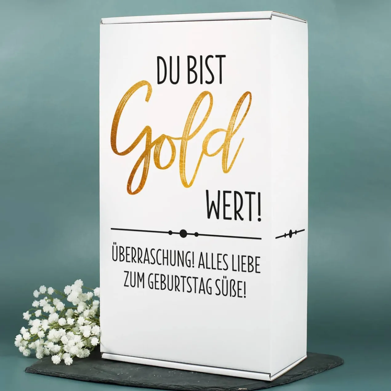 Du bist Gold wert! - Lillet Geschenkset mit Trinkkelch und Präsentbox