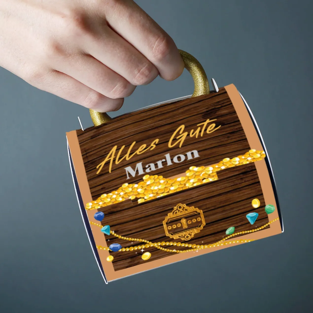 Du bist Gold wert Tasse mit passender Tassentasche