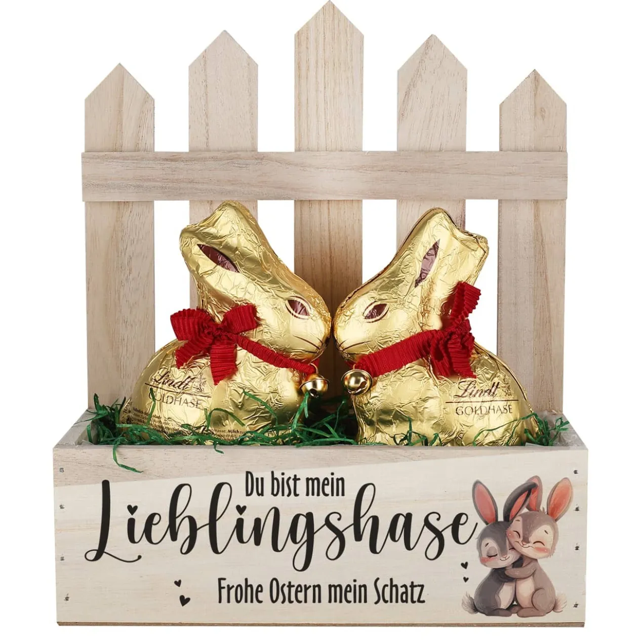 Du bist mein Lieblingshase - Geschenkset zu Ostern mit 2 Lindthasen