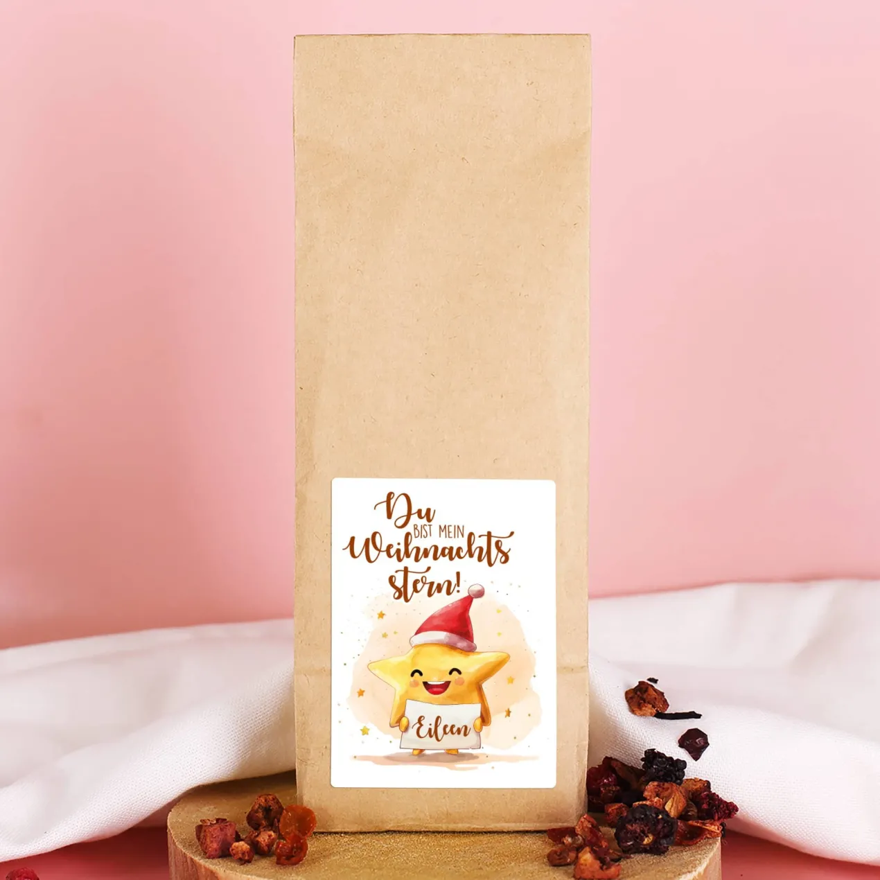 Du bist mein Weihnachtsstern - Süßer Tee mit Name