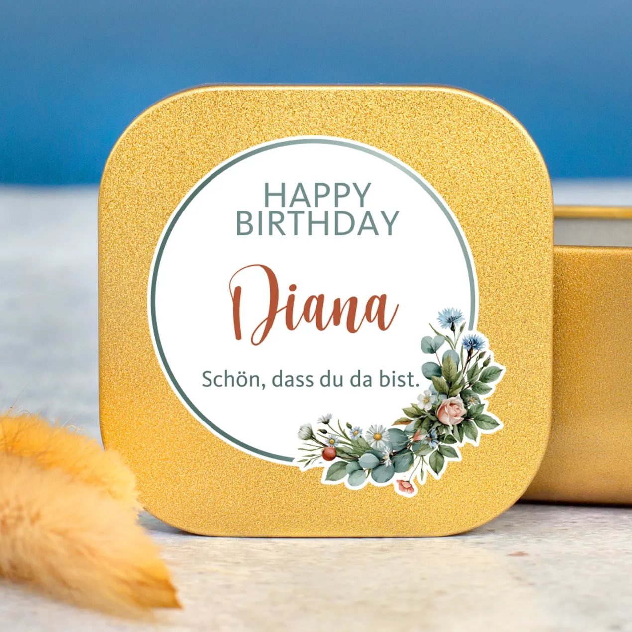 Duftkerze Happy Birthday mit Name & Wunschtext personalisiert | Geschenk zum Geburtstag mit Farbwahl