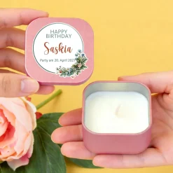 Duftkerze Happy Birthday mit Name & Wunschtext personalisiert | Geschenk zum Geburtstag mit Farbwahl