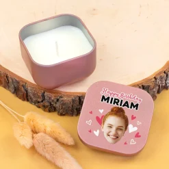 Duftkerze mit Foto, Wunschtext und Motiv personalisiert | Gastgeschenk für Geburtstag & Einschulung