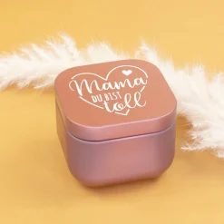 Duftkerze mit Vanilleduft als Geschenk zum Muttertag mit Herz in Gold oder Rosé | Mama du bist toll