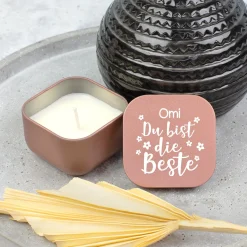 Duftkerze personalisiert mit Name als Geschenk zum Muttertag für die beste Mama, Oma & Freundin