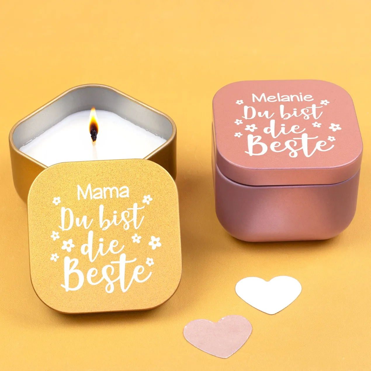Duftkerze personalisiert mit Name als Geschenk zum Muttertag für die beste Mama, Oma & Freundin