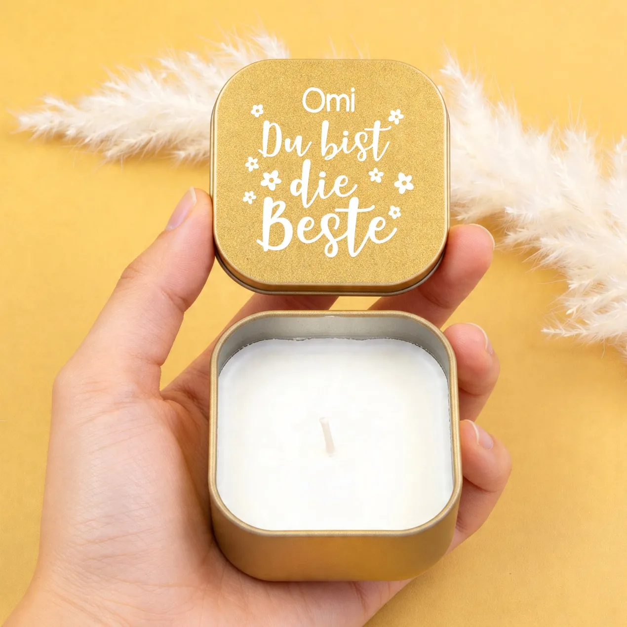 Duftkerze personalisiert mit Name als Geschenk zum Muttertag für die beste Mama, Oma & Freundin