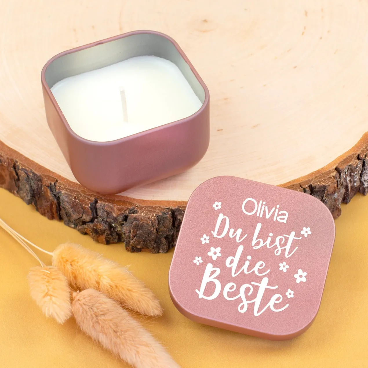 Duftkerze personalisiert mit Name als Geschenk zum Muttertag für die beste Mama, Oma & Freundin