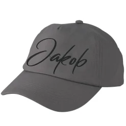 Dunkelgraues Basecap für Kinder mit Name bestickt