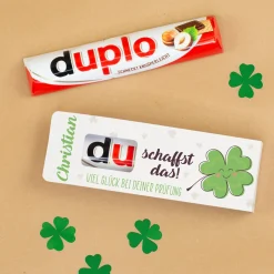 duplo Riegel als Glücksbringer personalisiert mit Name & Wunschtext | Geschenk für Prüfung & Abitur
