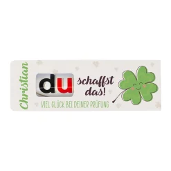 duplo Riegel als Glücksbringer personalisiert mit Name & Wunschtext | Geschenk für Prüfung & Abitur