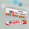 duplo Riegel mit Buntstift Motiv zur Einschulung | Geschenk mit Name für Schultüte & 1. Klasse