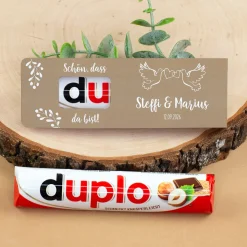 duplo Riegel zur Hochzeit personalisiert mit Namen & Datum | Schokoriegel als Gastgeschenk