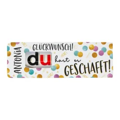 duplo Schoko Riegel 'Glückwunsch' personalisiert mit Name | Geschenk für Abi, Prüfung & Führerschein