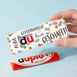 duplo Schoko Riegel 'Glückwunsch' personalisiert mit Name | Geschenk für Abi, Prüfung & Führerschein