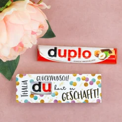 duplo Schoko Riegel 'Glückwunsch' personalisiert mit Name | Geschenk für Abi, Prüfung & Führerschein