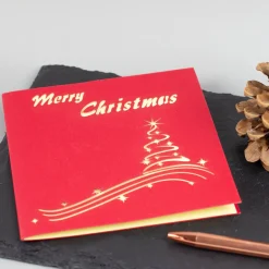 3D Weihnachts-Grußkarten mit aufklappbarem Scherenschnitt-Motiv
