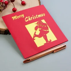 3D Weihnachts-Grußkarten mit aufklappbarem Scherenschnitt-Motiv