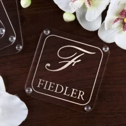 Edle Acryl Untersetzer mit Ihrem Namen (4er Set)