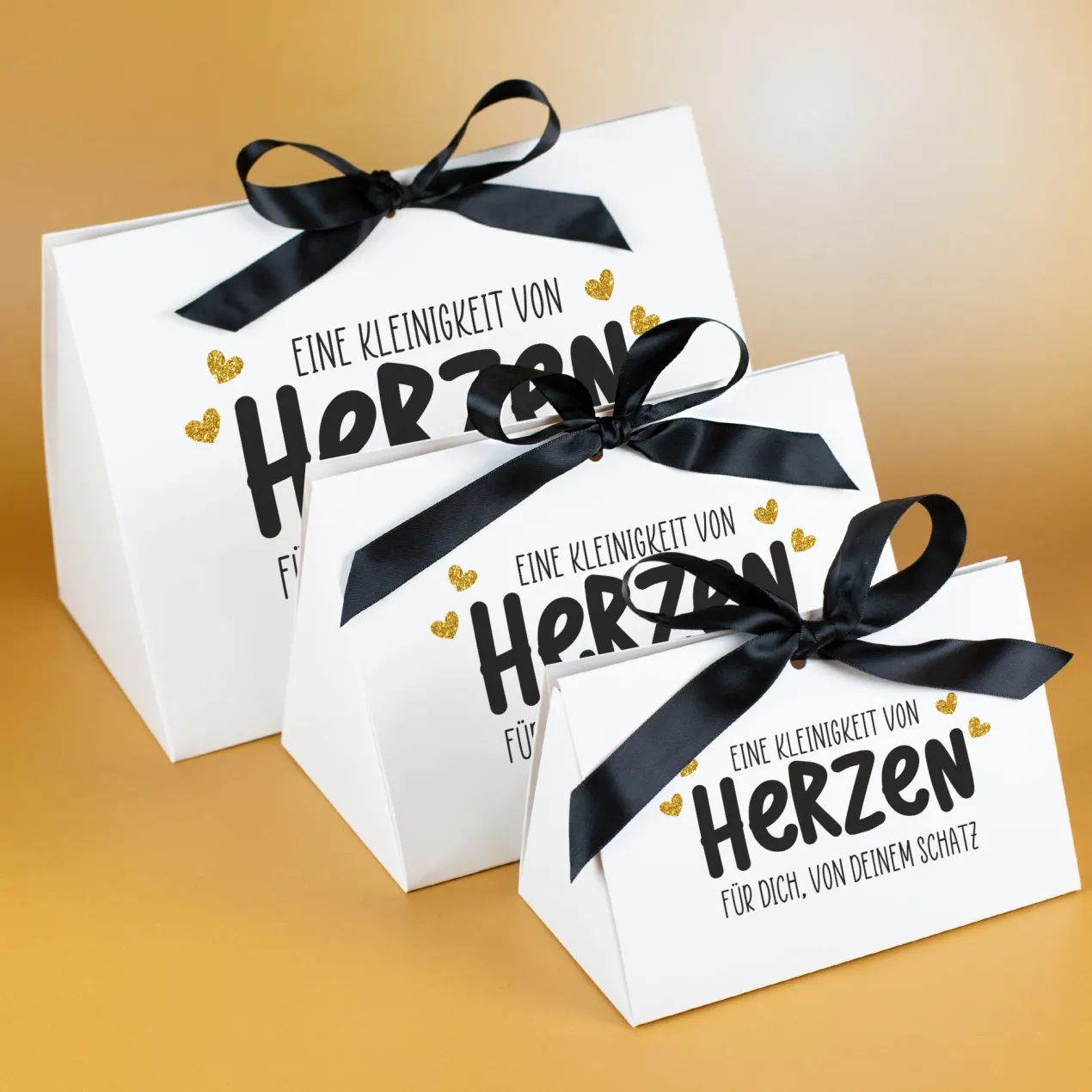 Edle Geschenkverpackung 'Eine Kleinigkeit von Herzen' mit Wunschtext personalisiert | 3 Größen