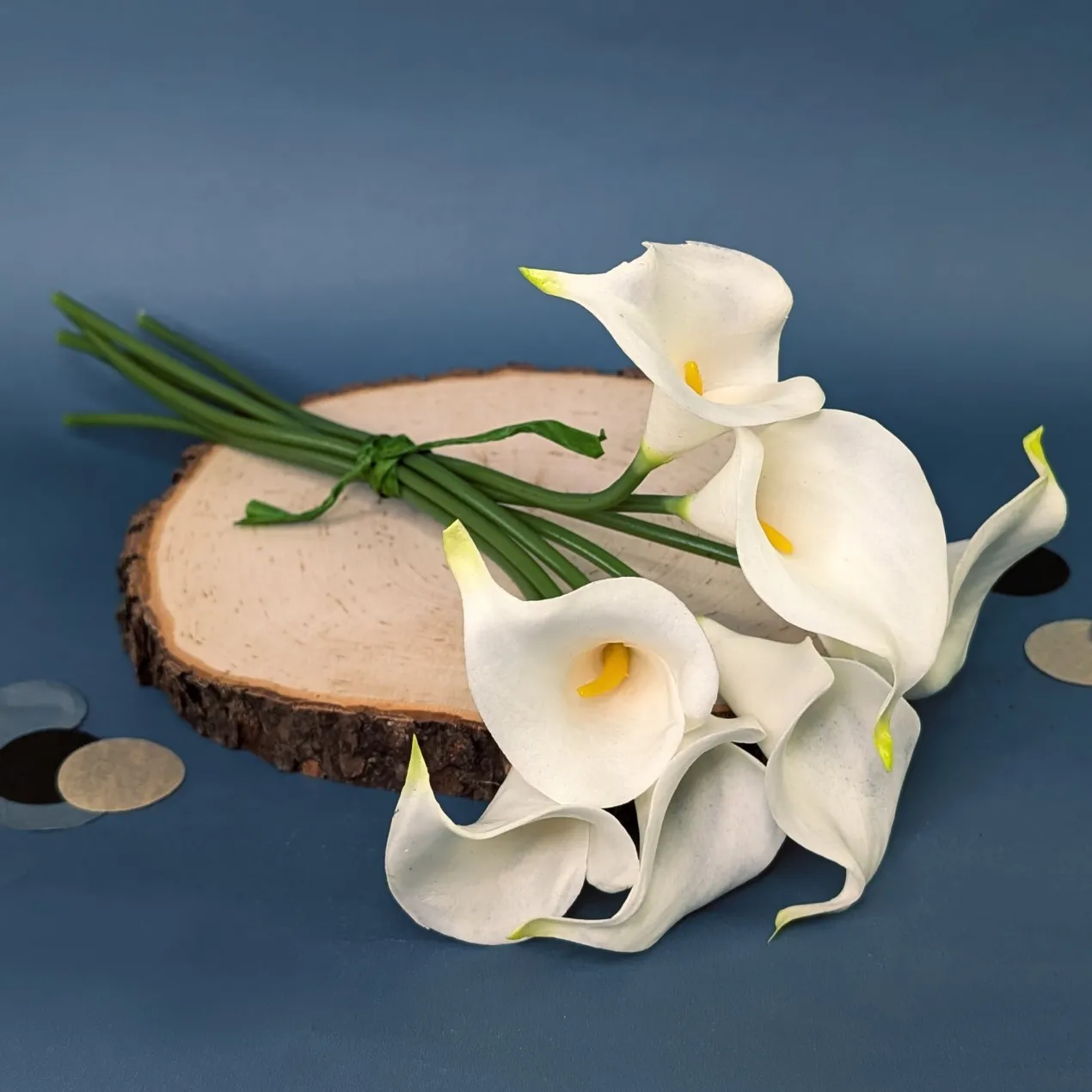 Edler Calla-Strauß aus Seidenblumen | 7 künstliche Blumen im natürlichen Look