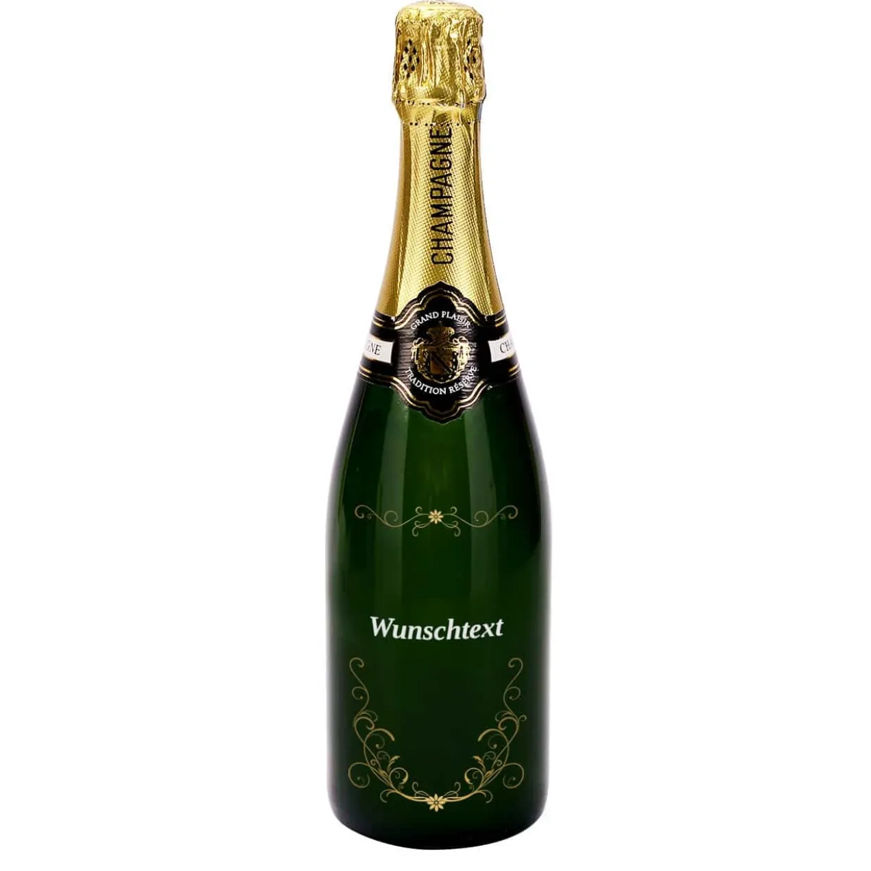 Edler Champagner mit frei wählbarem Wunschtext
