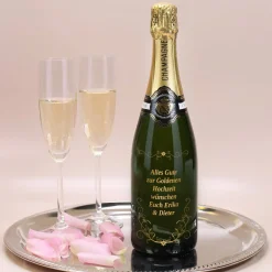 Edler Champagner mit frei wählbarem Wunschtext