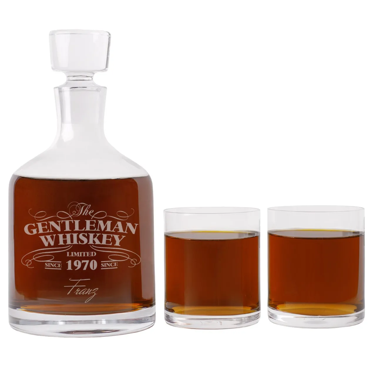 Edles Gentleman-Whisky-Set von Leonardo - personalisiert mit Name und Geburtsjahr | Männergeschenk