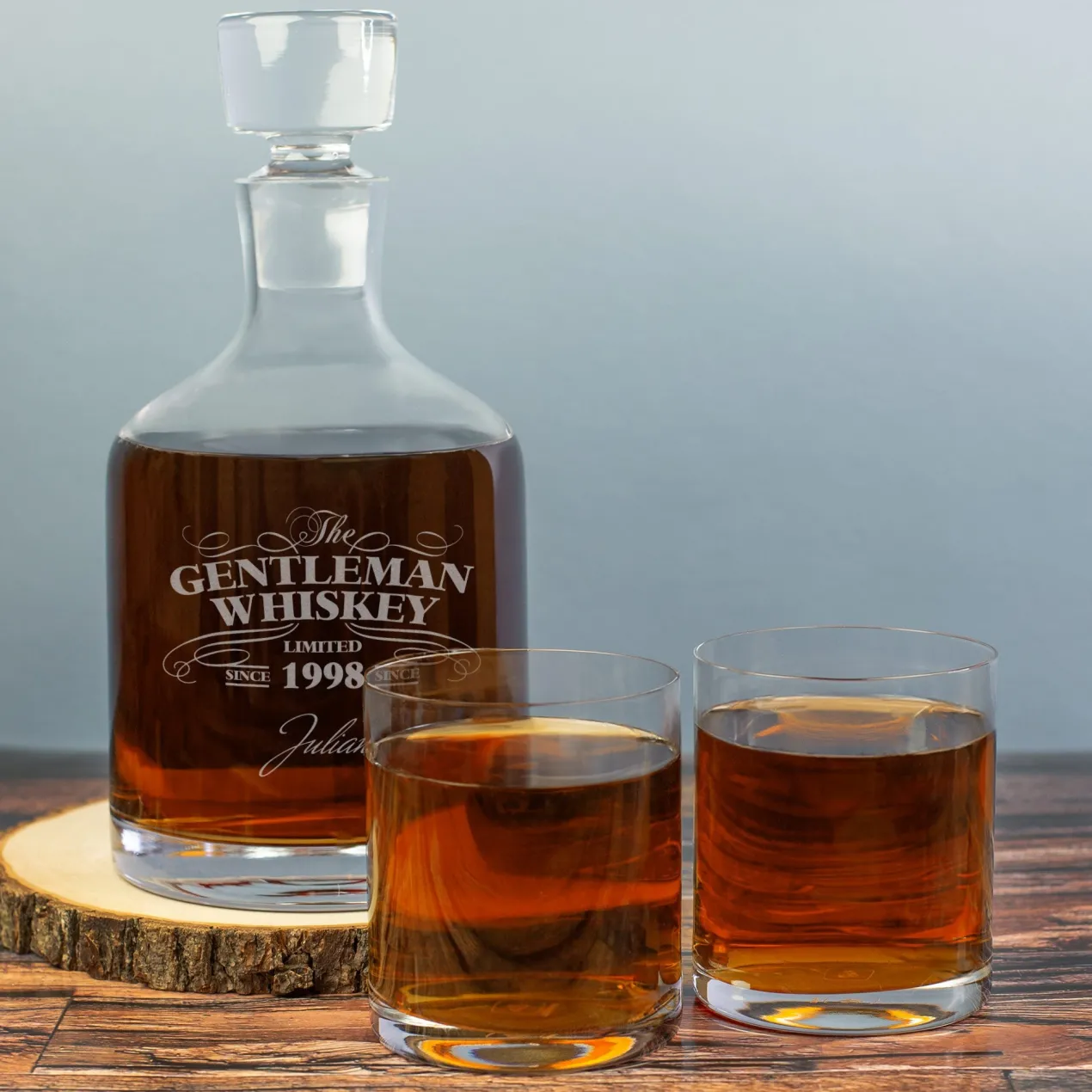 Edles Gentleman-Whisky-Set von Leonardo - personalisiert mit Name und Geburtsjahr | Männergeschenk