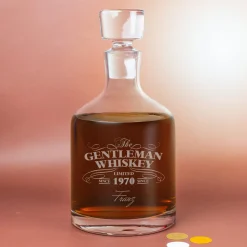 Edles Gentleman-Whisky-Set von Leonardo - personalisiert mit Name und Geburtsjahr | Männergeschenk