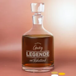 Edles Whisky-Geschenkset von Leonardo ‚Legende im Ruhestand‘ personalisiert mit Name zur Rente