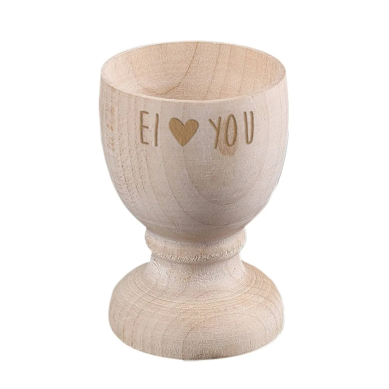 Eierbecher aus Holz Ei love you