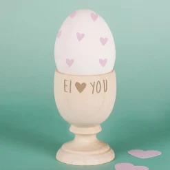 Eierbecher aus Holz Ei love you