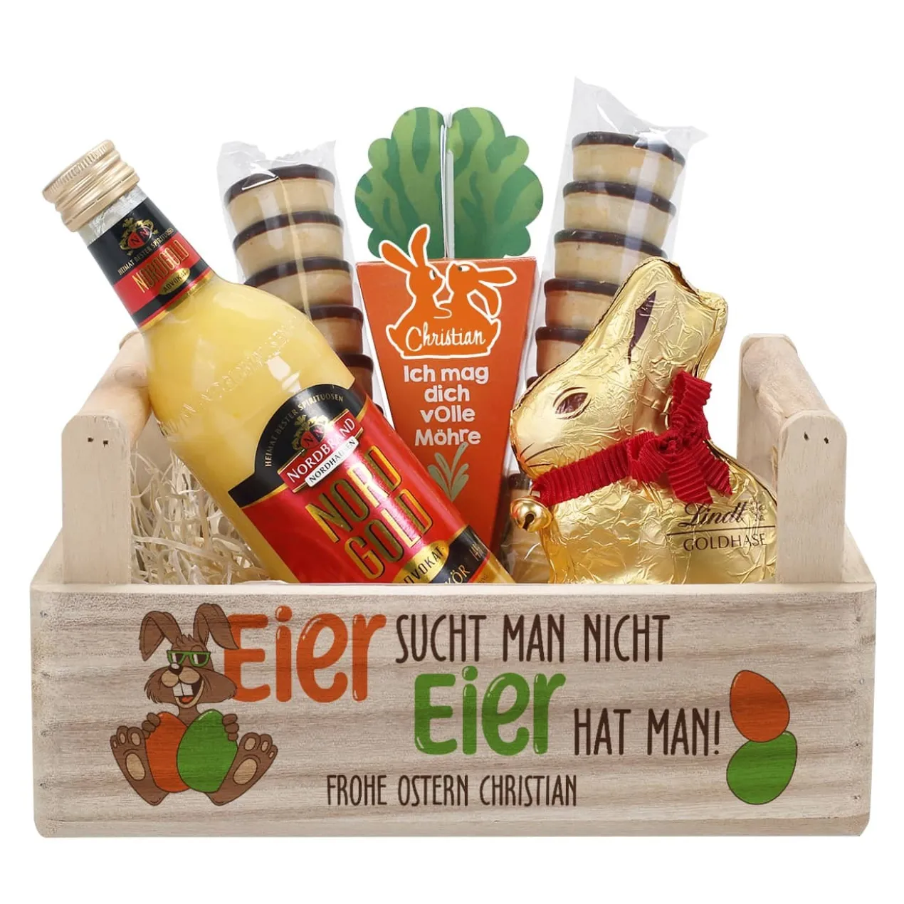 Eier sucht man nicht, Eier hat man! - Eierlikör Geschenkset zu Ostern